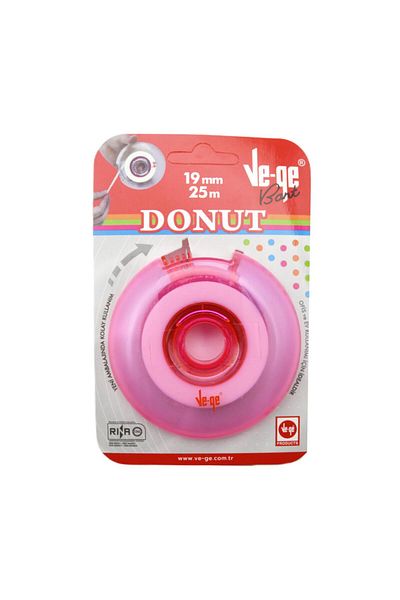 Ve-ge Vege Donut Soft Invisible Tape 19x25 m Pink with Tape Cutting Machine