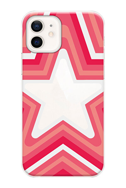 shoptocase Iphone 12/12PRO Uyumlu Stars Lover Desenli Şeffaf Telefon Kılıfı