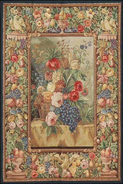 Rugs Modern Halı Vazo İçinde Karışık Renkli Gül Desenli Dokuma Taban Halı 4416