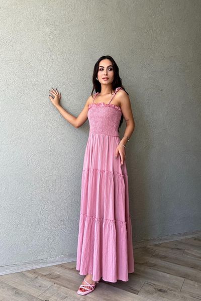 Seda Yalçın Atelier Pink Strap Tied Elastic Dress