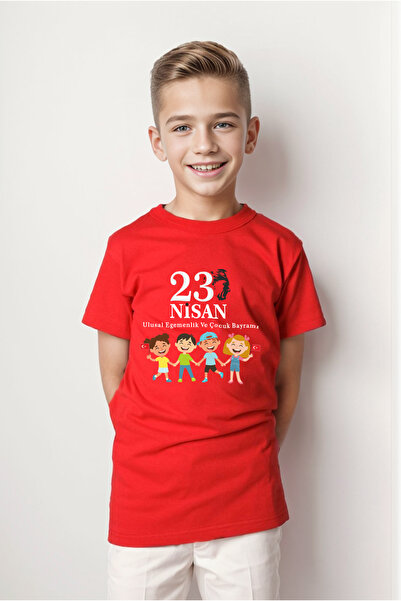 ahmer fashion 23 أبريل تي شيرت مطبوع