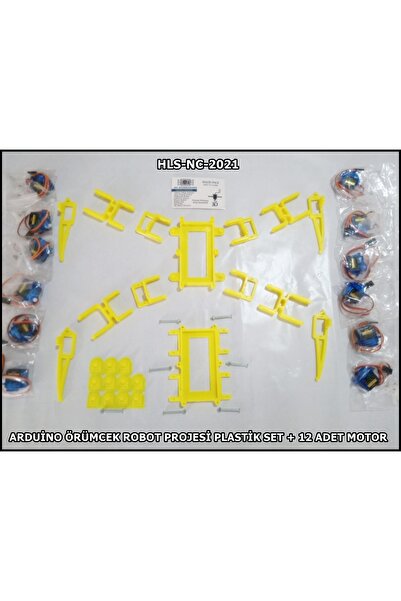 HLSNC ARDUİNO ÖRÜMCEK ROBOT PROJESİ PLASTİK SET + 12 ADET MOTOR