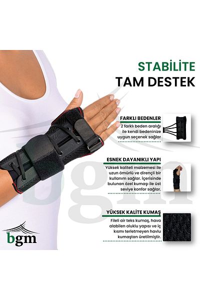 bgm High Quality Static Hand Wrist Splint - Metal Support, Duplex Stretch