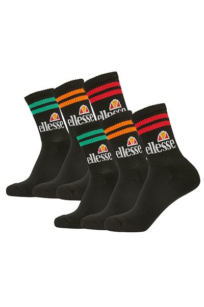 Ellesse PULLO Unisex-Sportsocken – 6 Paar, Tennis- und Crew-Socken, Logo