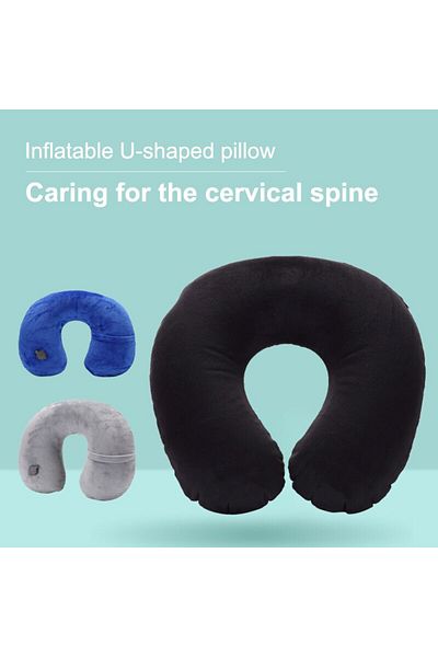 Choice 1pc U-shaped Travel Pillow Portable Inflatable Neck Cervical Spine Support Short Plush Cushion Of...