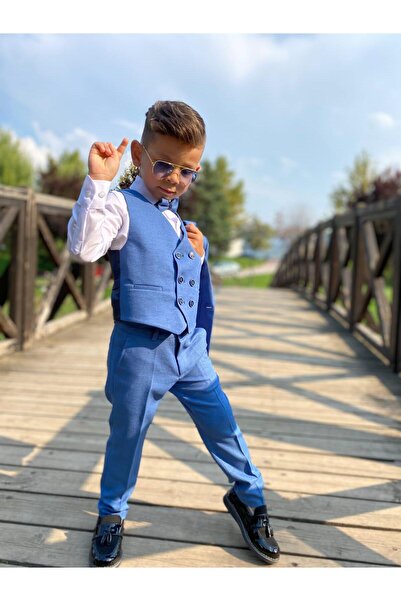 Buse&Eylül Bebe Blue Five Piece Boy Suit