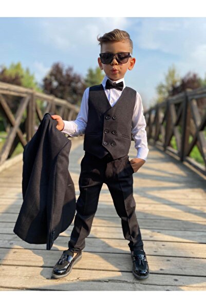 Buse&Eylül Bebe Μαύρο κοστούμι πέντε τεμαχίων για αγόρι