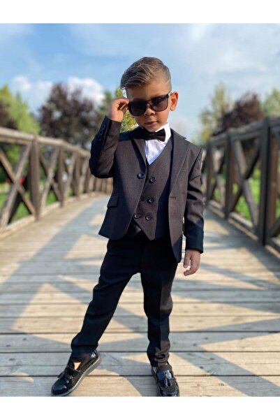 Buse&Eylül Bebe Μαύρο κοστούμι πέντε τεμαχίων για αγόρι