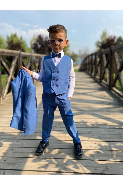 Buse&Eylül Bebe Blue Five Piece Boy Suit
