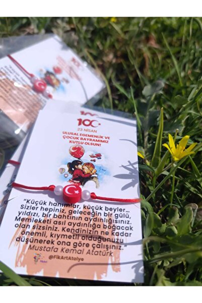 Fikart 23 Nisan Tebrik Kartlı Bileklik 20 Adet