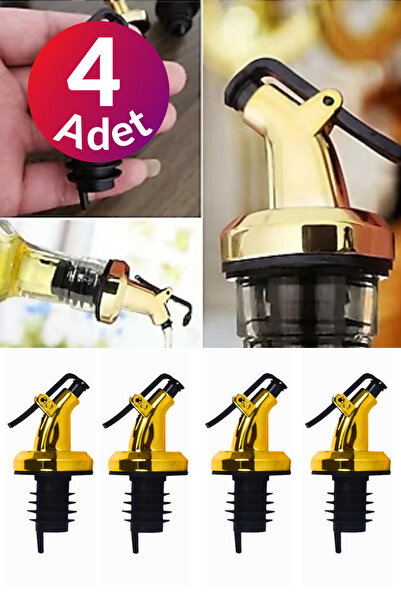 Jenisa Altın Akıtmaz Kapaklı Şişe Ucu Servis Aparatı Gold Damlalık Yağdanlık Tıpa Tapa Akıtıcı