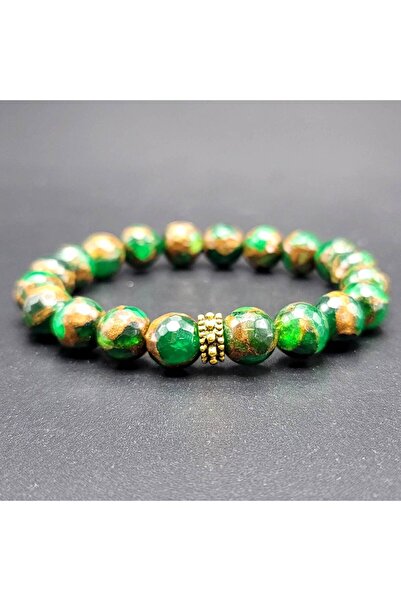 RİTON Sertifikalı Doğal Mozaik Yeşil Kuvars Taşı Bileklik