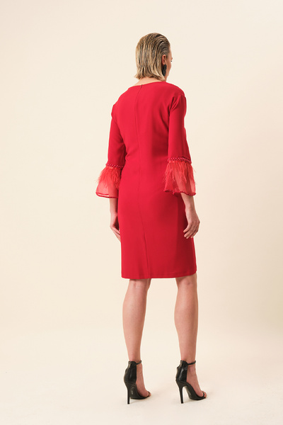 VERDA V-Neck Sleeves Detailed Evening Dress