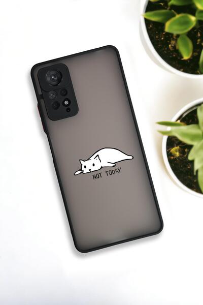 mooodcase Xiaomi Redmi Note 11 Pro Uyumlu Not Today Desenli Buzlu Şeffaf Lüx Telefon Kılıfı