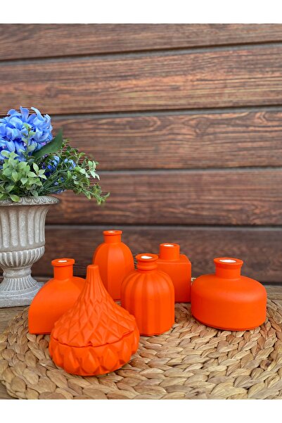 Hepsi Moda İskandinav Vazo Turuncu Rengi 6’Lı Takım