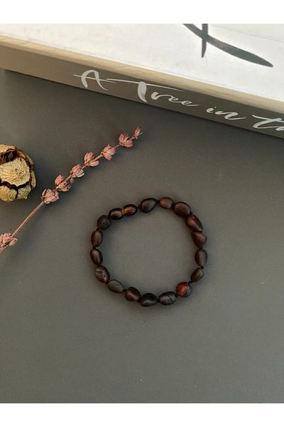 Kotryna Drop Amber Baroque Matte Cherry Adult Bracelet