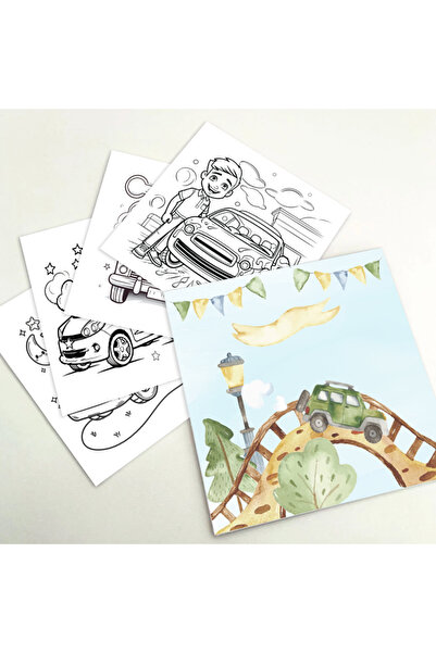 eddadijital Araba Temalı Boyama Seti (10'lu)