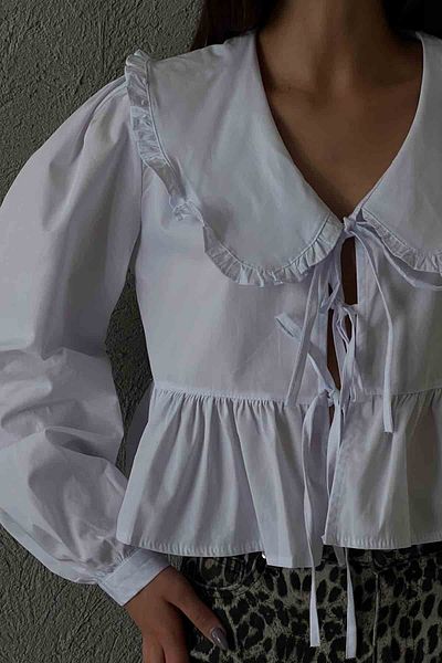 Seda Yalçın Atelier White Viral Baby Collar Shirt