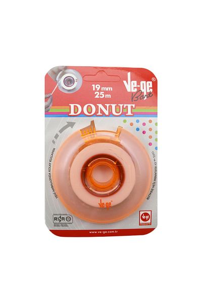 Ve-ge Vege Donut Soft Invisible Tape 19x25 m Orange with Tape Cutting Machine
