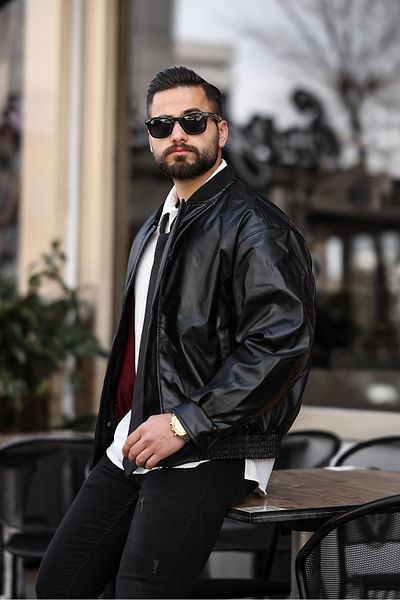 RHONES ΑΝΔΡΙΚΟ Ανοιξιάτικο ΔΕΡΜΑΤΙΝΟ ΜΠΟΥΦΑΝ OVERSIZE ΓΙΑΚΑ