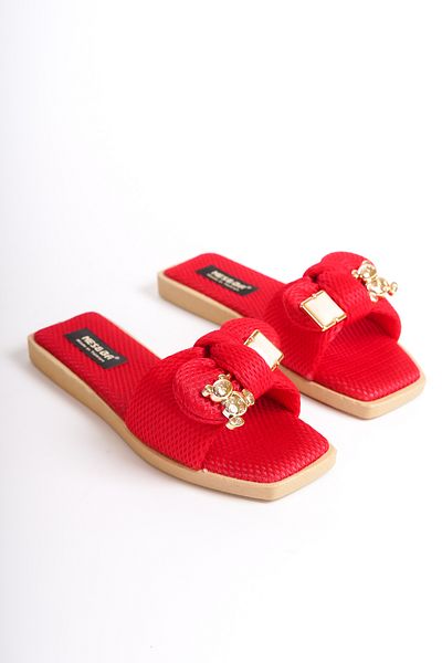 Moda Değirmeni Papuci roșii pentru femei BG1166-122-0004