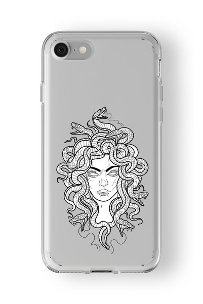 Multitronic حافظة شفافة مطبوعة بتصميم ميدوسا متوافقة مع هاتف Iphone 6 Plus و6...