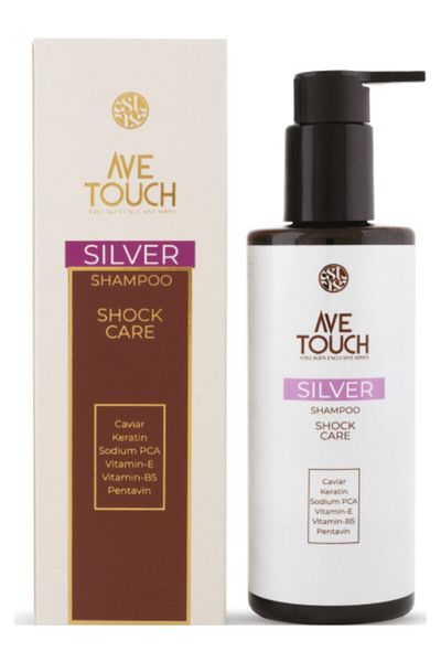 AVE TOUCH شامبو الكولاجين الأرجواني - مضاد للبرتقال والشعر الأصفر والرمادي