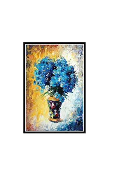 hazalshop Ρετρό ξύλινη αφίσα 20x30 cm με σχέδιο λουλουδιών