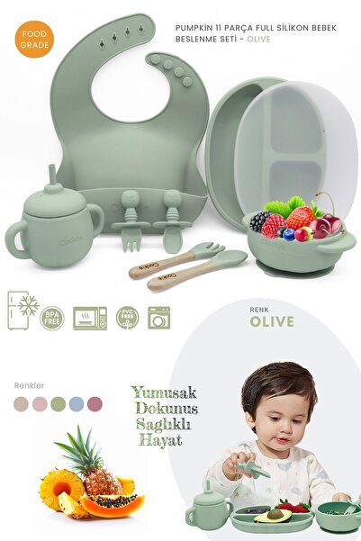 Kiwi Pumpkin 11 Parça Full Bebek Beslenme Seti, %100 Bpa Free, Doğal Silikon ...