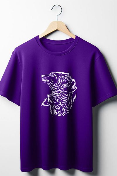 Vordevia Μπλουζάκι Unisex με στάμπα Wolf Oversize Crew Neck Wide Fit