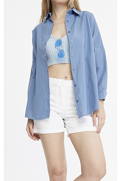 Ginevra Μακρύ Oversize Γυναικείο Βασικό Πουκάμισο