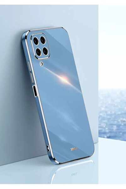 Rivor Samsung Galaxy M32 Uyumlu Kılıf Parlak Kenarlı Altın Işlemeli Kamera Ko...