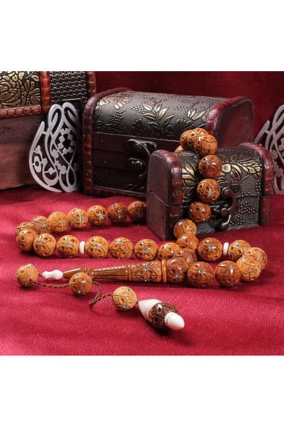 TESBİHCİBABA Handmade Ivory Design Large Size Kuka Prayer Beads