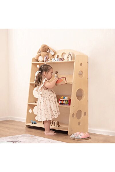 MFG AHŞAP Montessori Çocuk Kitaplığı Çok Amaçlı Dolaplar