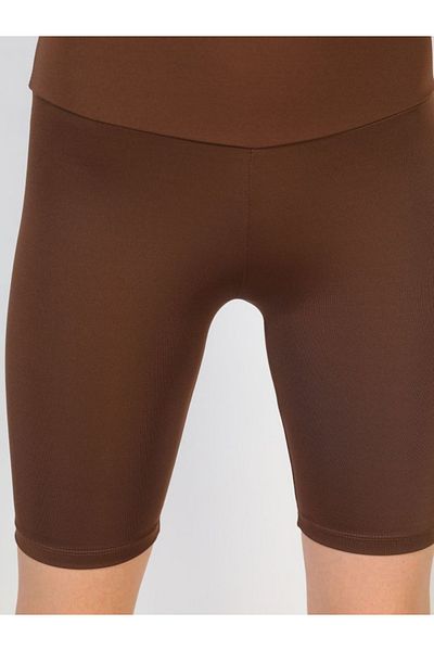 Bled Talie înaltă, Recovery Premium Biker Leggings scurti de vară Tesatura de scufundări maro
