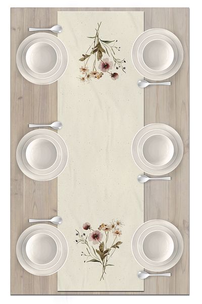 Bertille Home Flower Series 140x40 Cm Digital Printed Runner