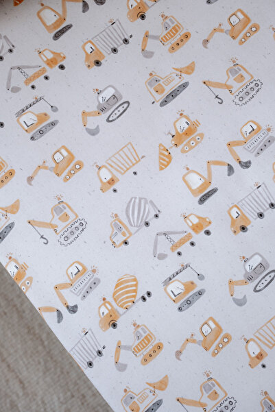 NOU Business Machine Organic Single Fitted Sheet Set - Truck Attack