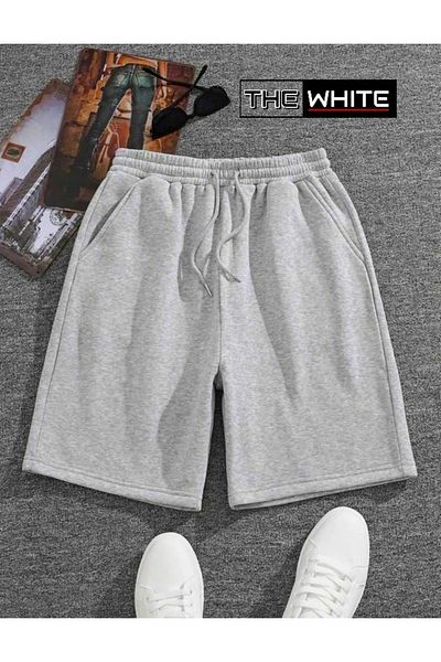 THE WHITE Gray Men's Combed Cotton Shorts