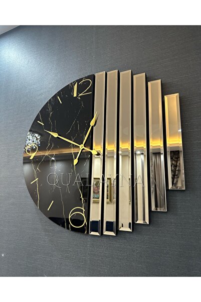 QUAL 70 cm Çapında Bronz Aynalı Duvar Saati