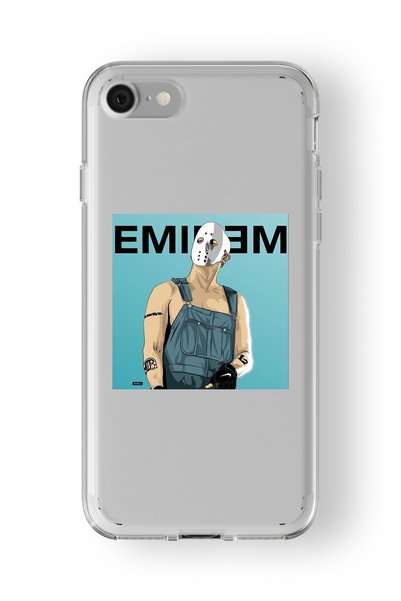 Multitronic حافظة شفافة مطبوعة بتصميم Eminem متوافقة مع هاتف Iphone 7 Plus و8...