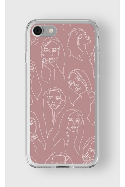 Multitronic حافظة شفافة مطبوعة بتصميم Line Art متوافقة مع هاتف Iphone Se 2020...