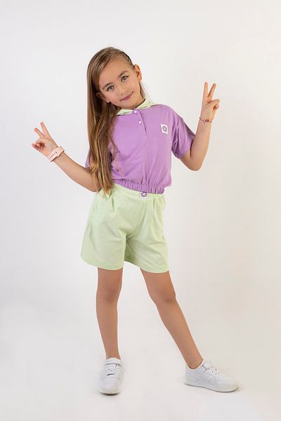 Harika KIDS Girl's Hooded Top and Bottom Set with Shorts
