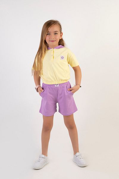 Harika KIDS Girl's Hooded Top and Bottom Set with Shorts