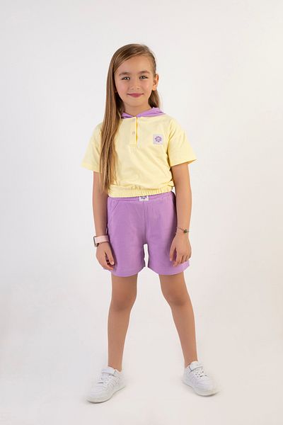 Harika KIDS Girl's Hooded Top and Bottom Set with Shorts