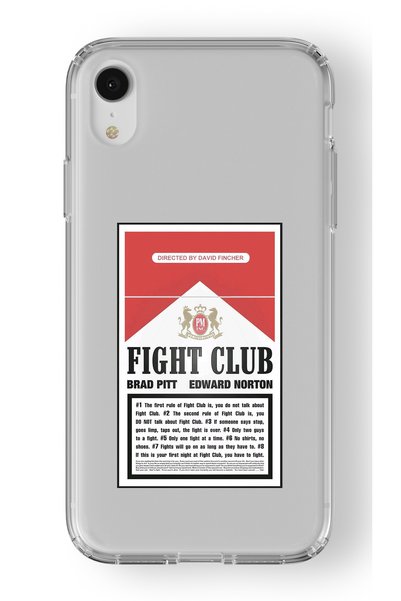Multitronic حافظة شفافة مطبوعة بتصميم Fight Club متوافقة مع هاتف Iphone Xr