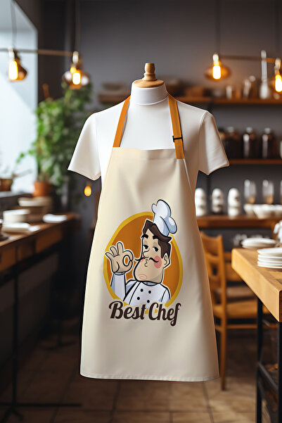 Moud's Suede Fabric Best Chef Man Patterned Kitchen Apron, Cook Apron, Waiter...