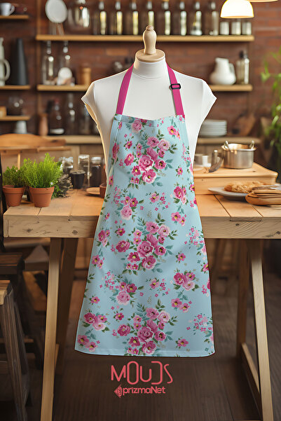 Moud's مريلة مطبخ منقوشة من قماش سويدي مدام سبرينج، مريلة مطبخ، مريلة نادل، م...