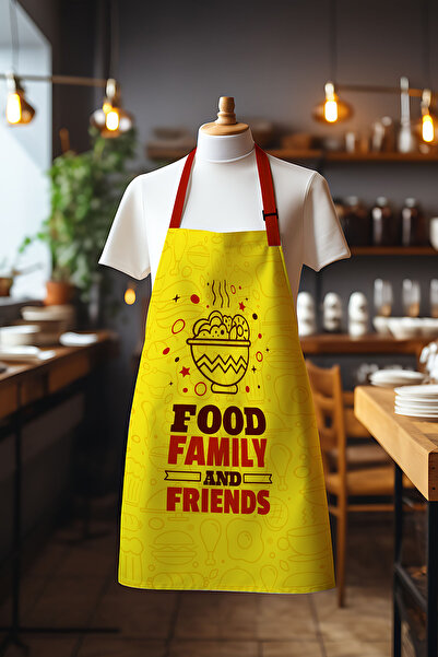 Moud's مريلة مطبخ منقوشة للأغذية العائلية من قماش الغزال، مريلة للطهي، مريلة للنادل، مريلة للمطاعم