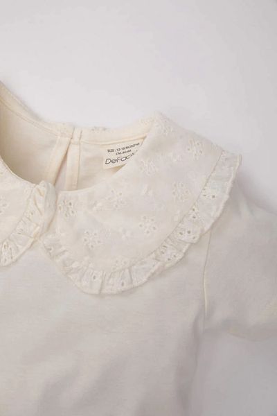 DeFacto Baby Girl Lace Collar Short Sleeve T-Shirt C3982A524SM