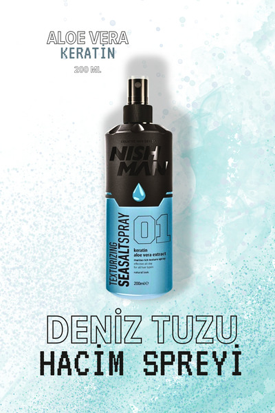 NISHMAN Hacim Ve Dolgunluk Veren Deniz Tuzu Saç Spreyi 200 ml